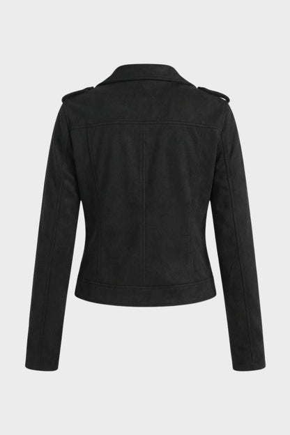 Women's Leather Look Biker Jacket