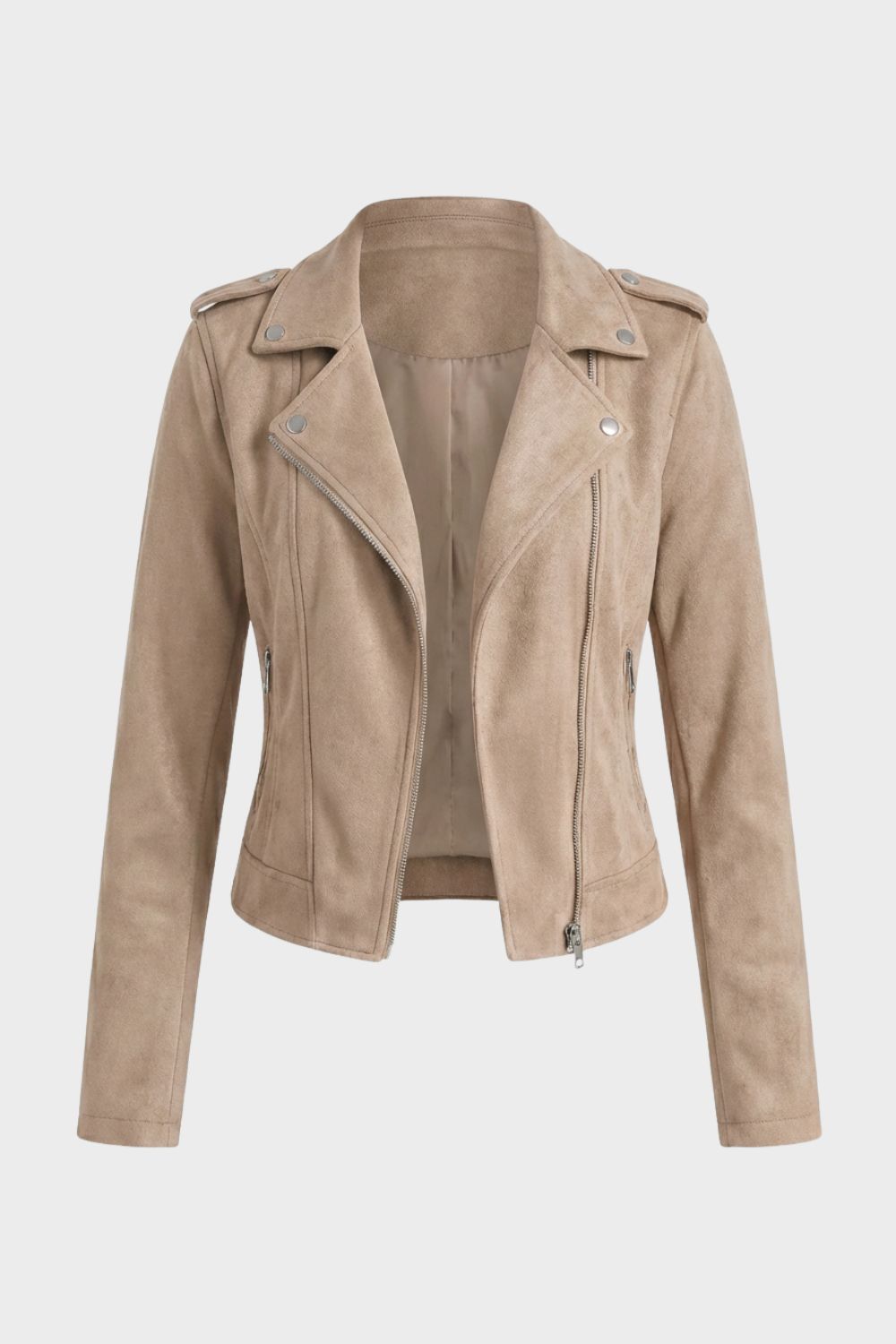 Women's Leather Look Biker Jacket