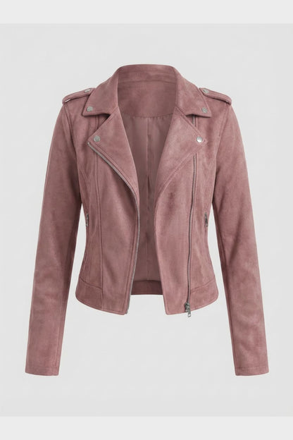 Women's Leather Look Biker Jacket