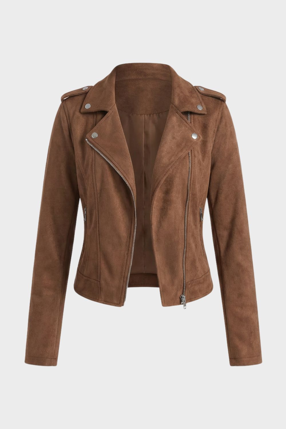 Women's Leather Look Biker Jacket