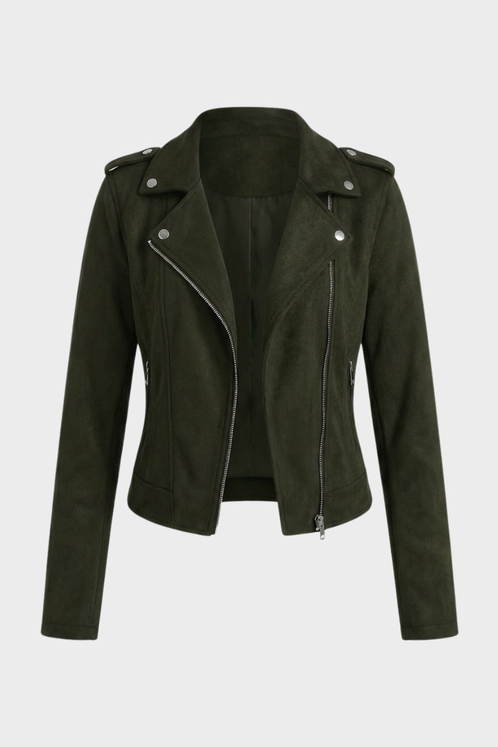 Women's Leather Look Biker Jacket