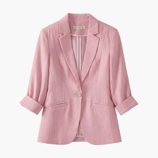 Women's Lightweight Linen-Blend 3/4-Sleeve Blazer