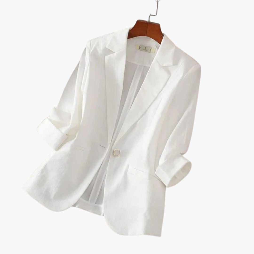 Women's Lightweight Linen-Blend 3/4-Sleeve Blazer