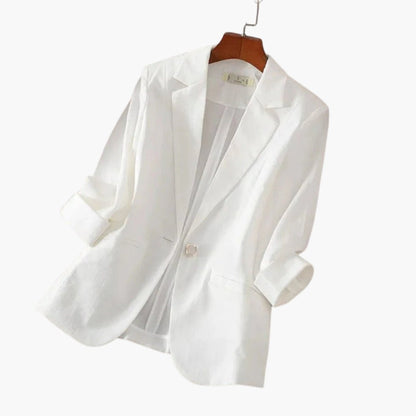 Women's Lightweight Linen-Blend 3/4-Sleeve Blazer
