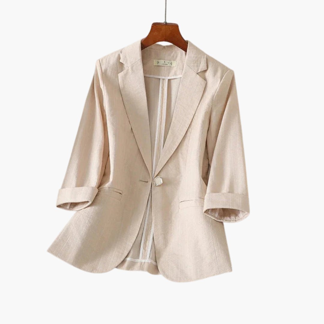 Women's Lightweight Linen-Blend 3/4-Sleeve Blazer