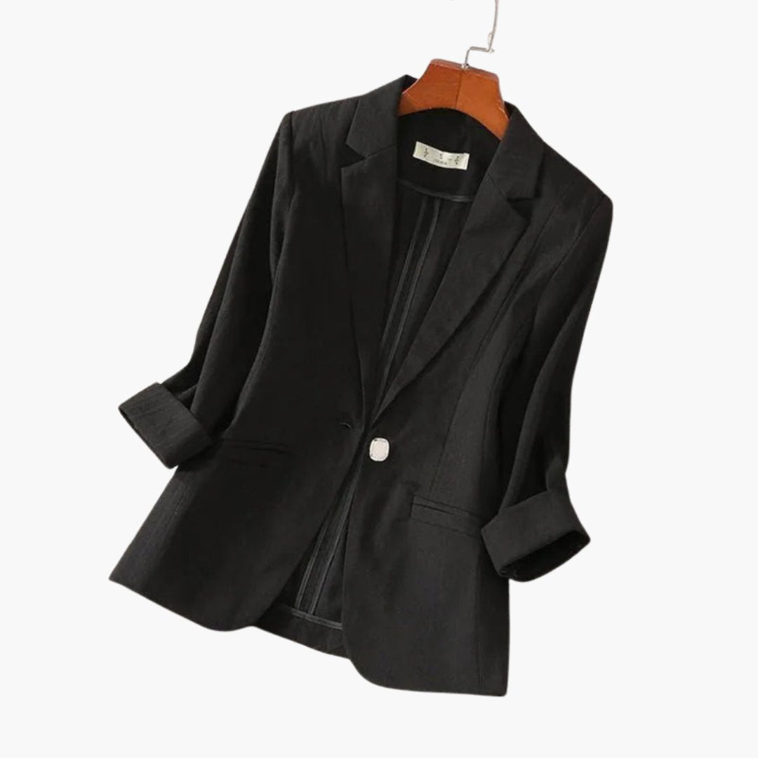 Women's Lightweight Linen-Blend 3/4-Sleeve Blazer