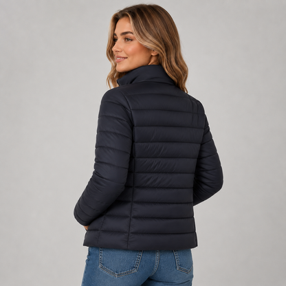 Women's Lightweight Puffer Jacket with Stand Collar