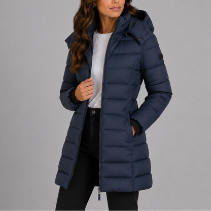 Women's Long Hooded Insulated Puffer Jacket