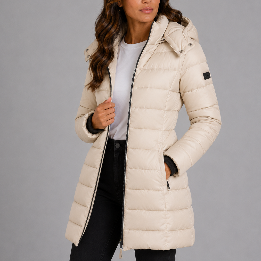 Women's Long Hooded Insulated Puffer Jacket