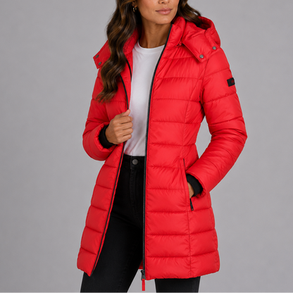 Women's Long Hooded Insulated Puffer Jacket