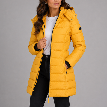 Women's Long Hooded Insulated Puffer Jacket