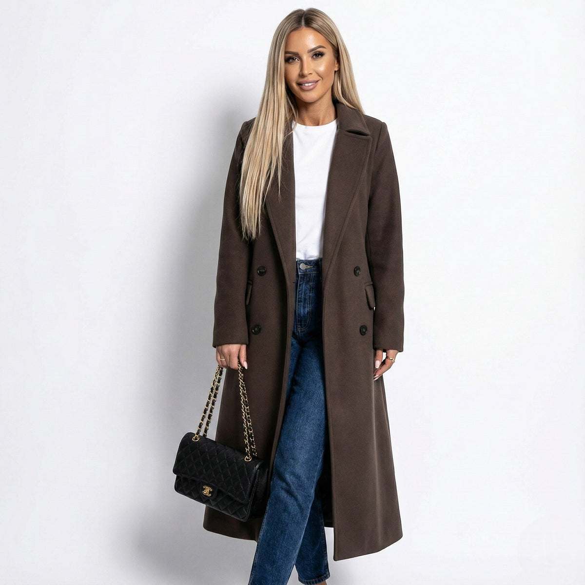 Women's Long Lapel Winter Coat