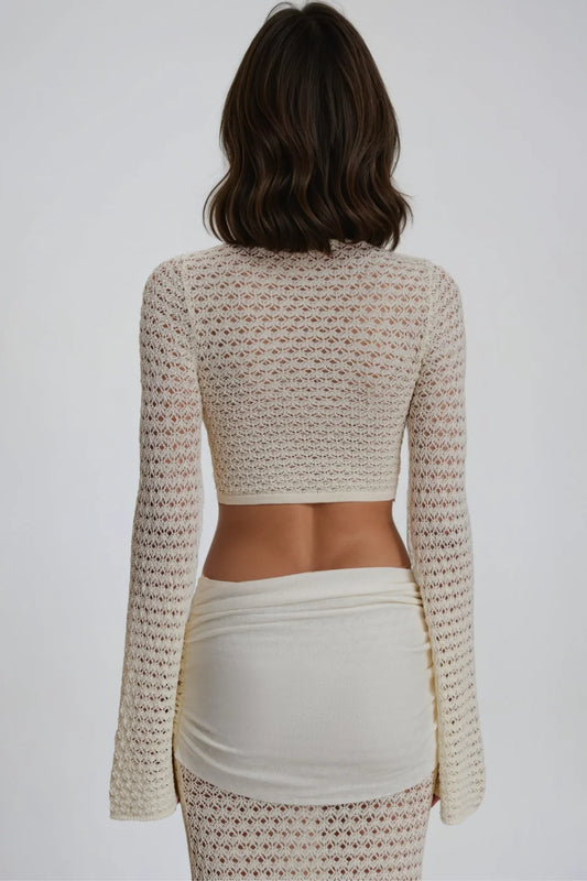 Women's Long Sleeve Crochet Co-Ord Set