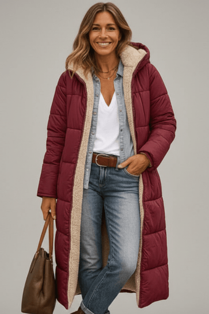 Women's Longline Quilted Puffer Coat