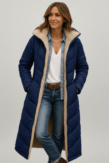 Women's Longline Quilted Puffer Coat