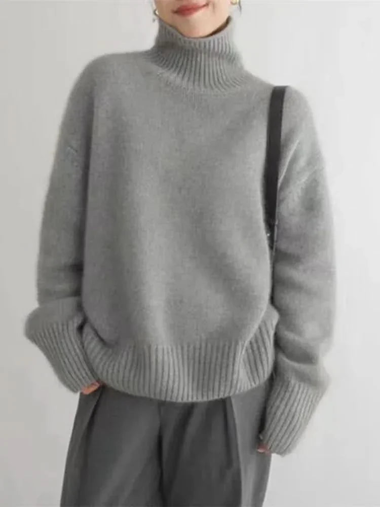 Women's Luxury Knit High Neck Sweater