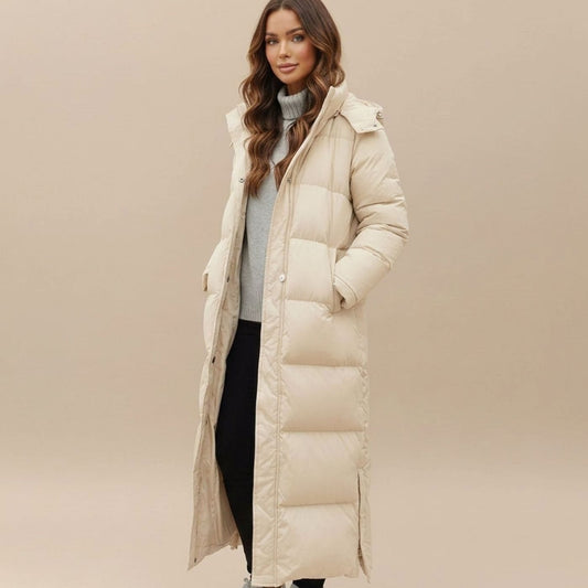 Women's Maxi Down Puffer Winter Coat Hooded Padded