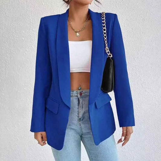Women's Minimalist Shawl Collar Tailored Blazer