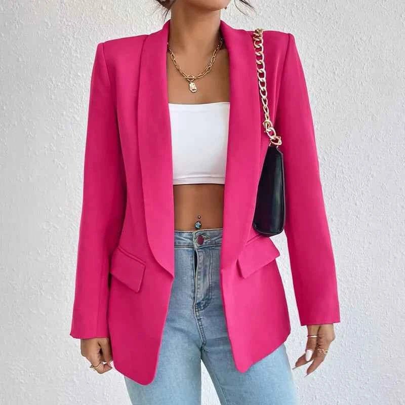 Women's Minimalist Shawl Collar Tailored Blazer