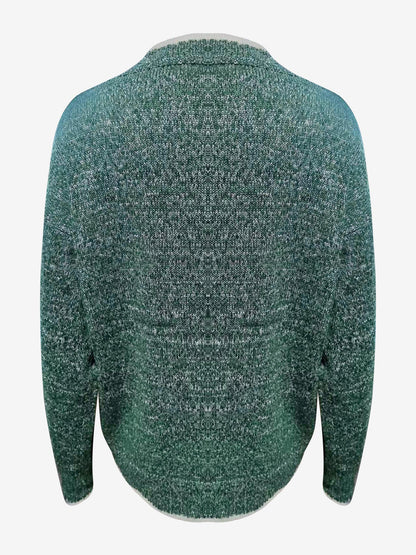 Women's Notch V-Neck Long Sleeve Knit Jumper