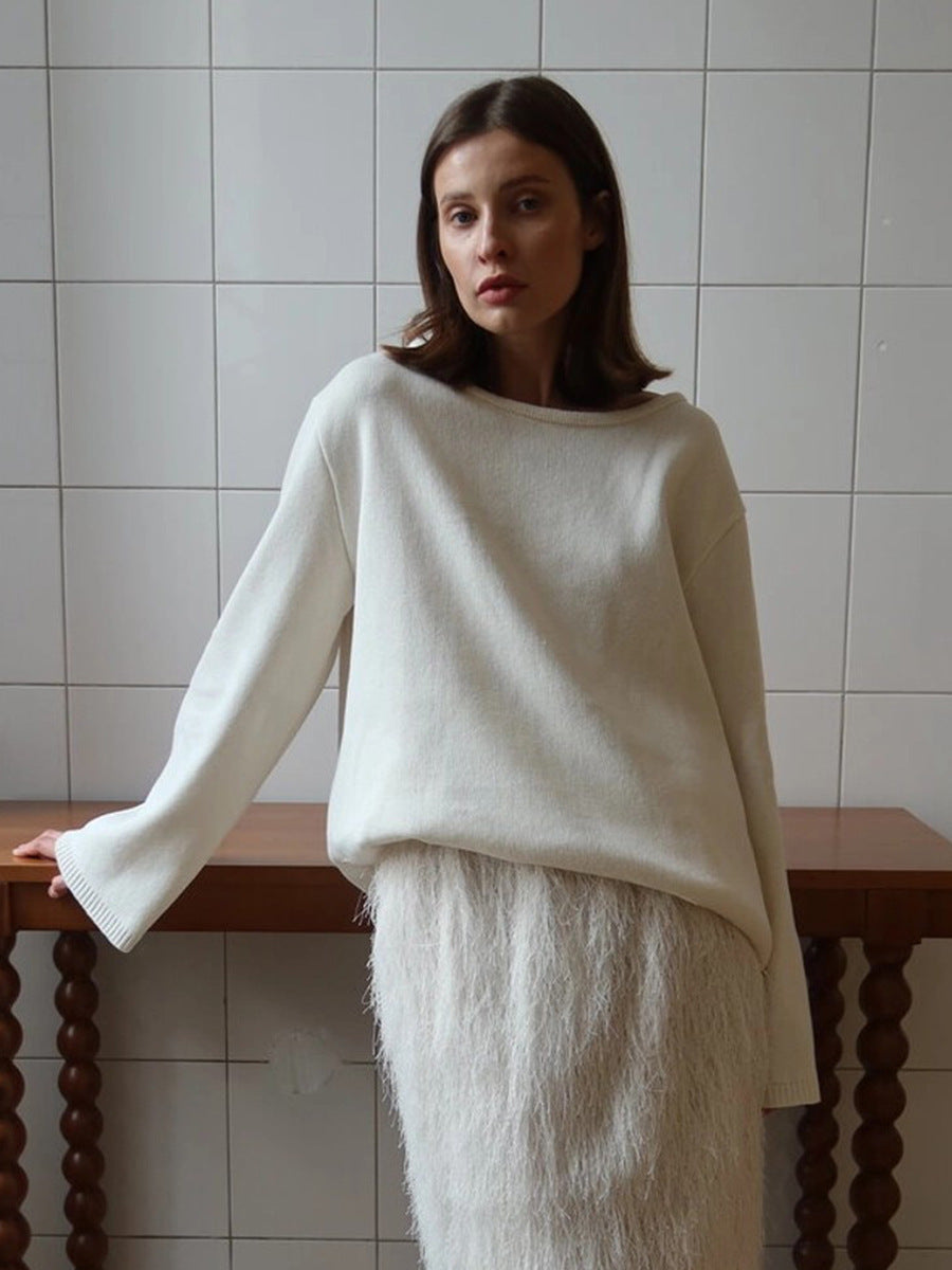 Women's Open Back Loose Knit Jumper