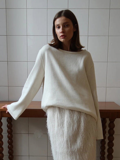 Women's Open Back Loose Knit Jumper