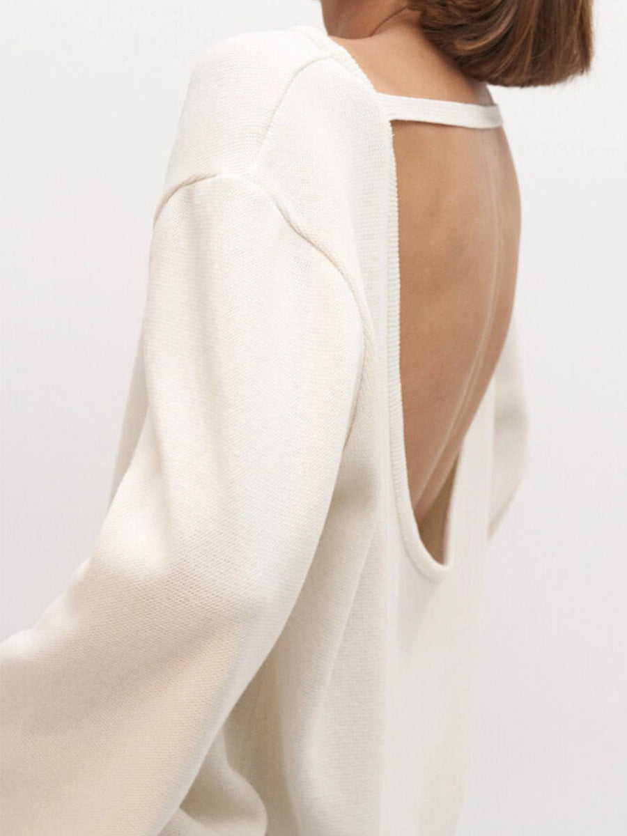 Women's Open Back Loose Knit Jumper