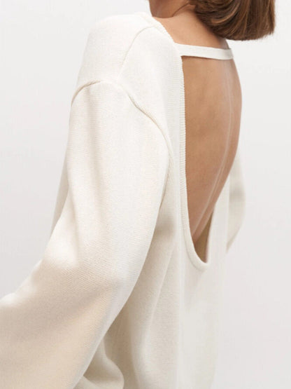 Women's Open Back Loose Knit Jumper