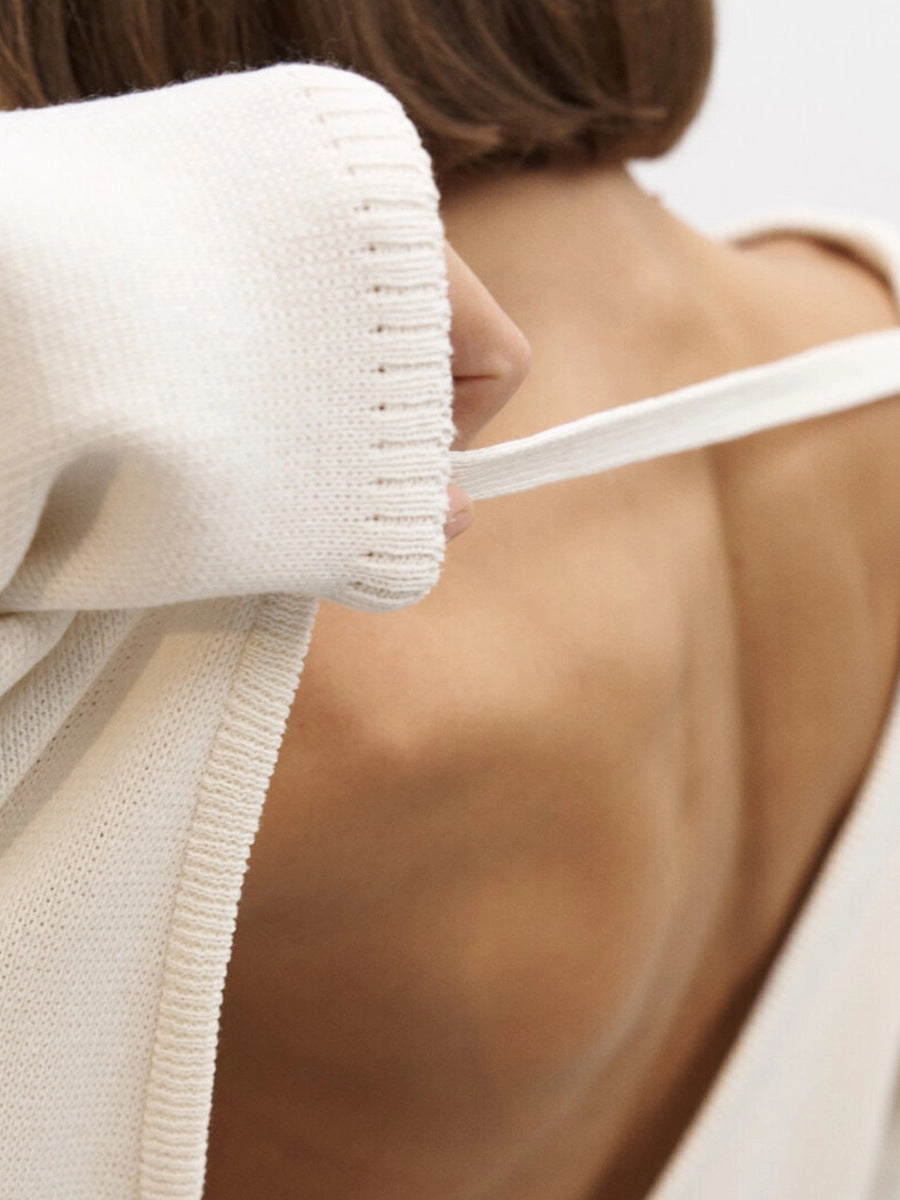 Women's Open Back Loose Knit Jumper