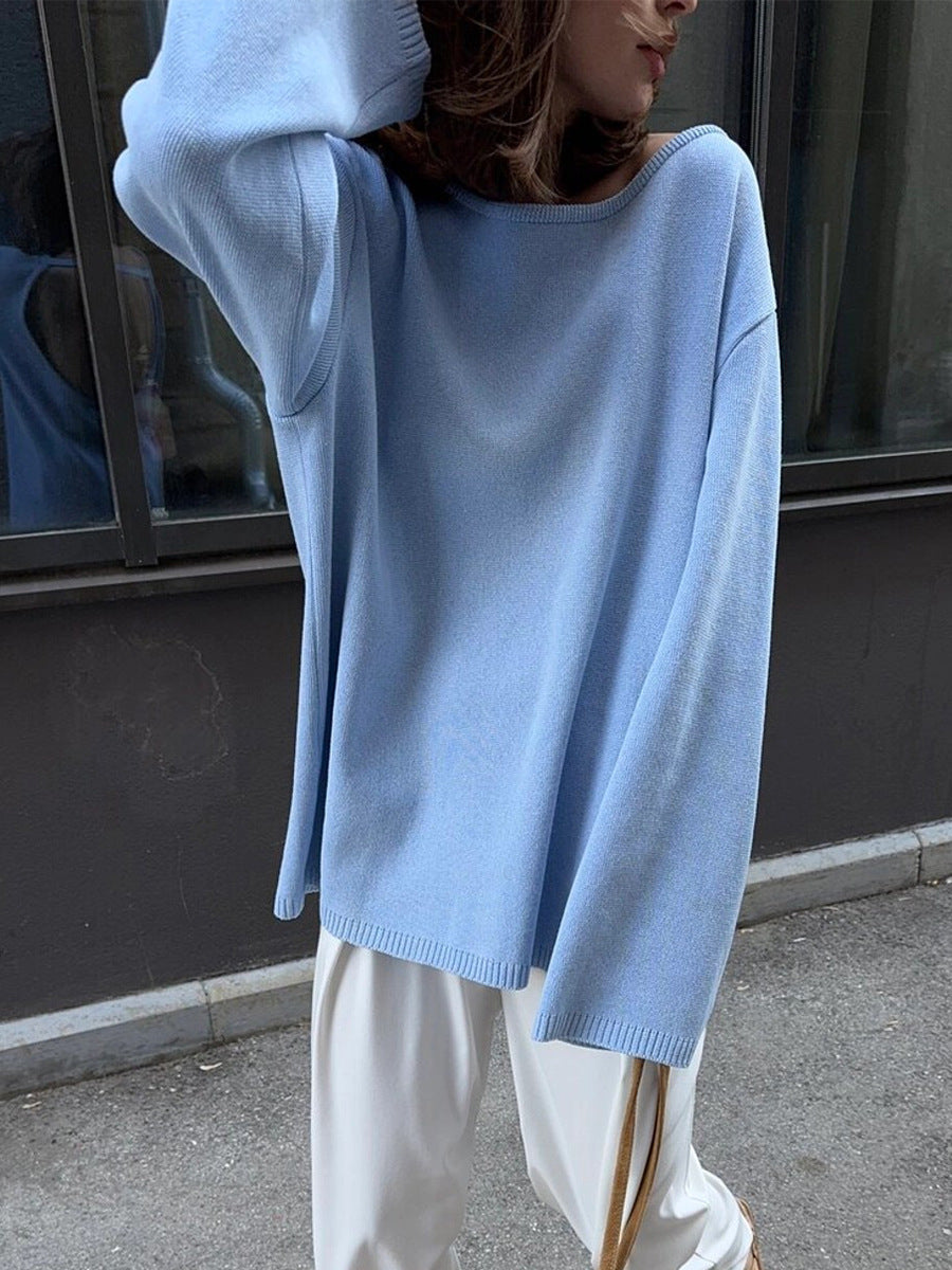 Women's Open Back Loose Knit Jumper