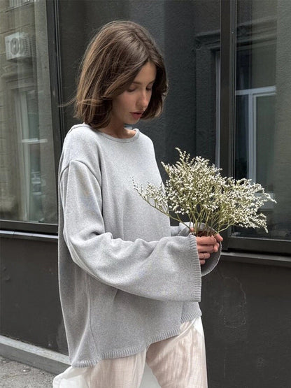Women's Open Back Loose Knit Jumper