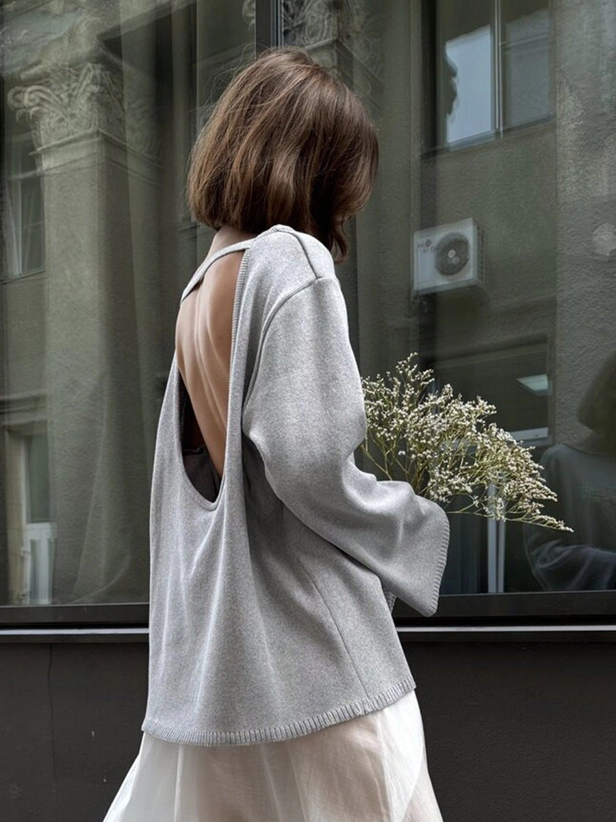 Women's Open Back Loose Knit Jumper