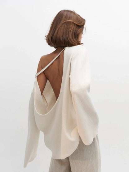 Women's Open Back Loose Knit Jumper