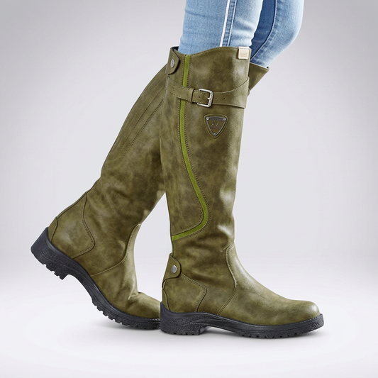 Women's Orthopaedic Knee High Boots with Adjustable Buckle Strap