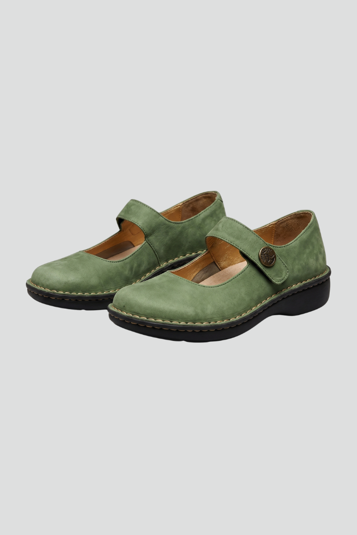 Women's Orthopaedic Mary Jane Flats with Strap Closure for Everyday Wear