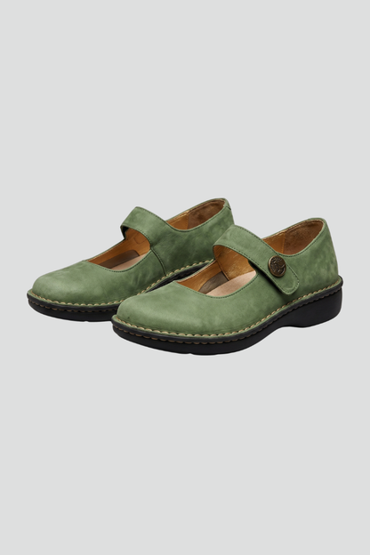 Women's Orthopaedic Mary Jane Flats with Strap Closure for Everyday Wear