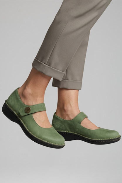 Women's Orthopaedic Mary Jane Flats with Strap Closure for Everyday Wear