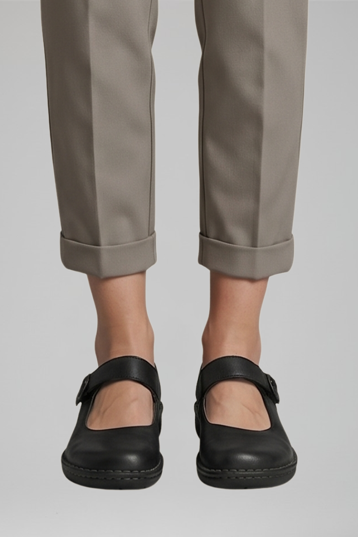 Women's Orthopaedic Mary Jane Flats with Strap Closure for Everyday Wear