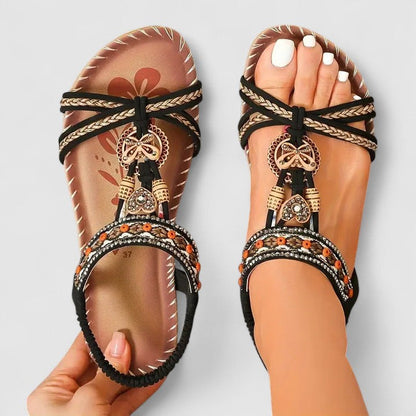Women's Orthopedic Beaded T Strap Sandals