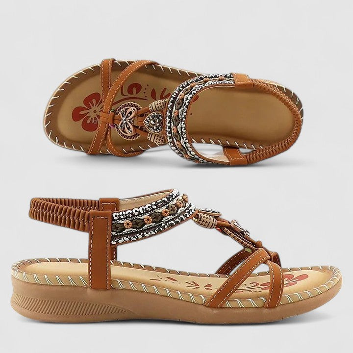 Women's Orthopedic Beaded T Strap Sandals
