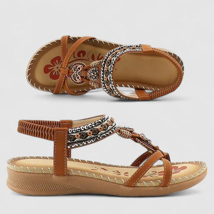 Women's Orthopedic Beaded T Strap Sandals