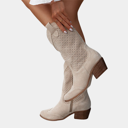 Women's Orthopedic Perforated Cowboy Boots