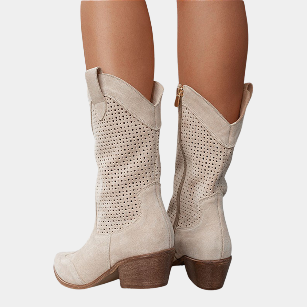 Women's Orthopedic Perforated Cowboy Boots