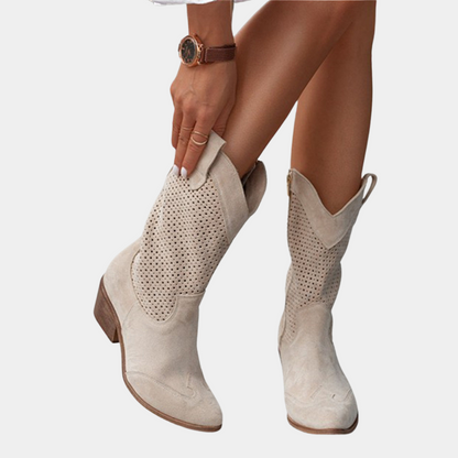 Women's Orthopedic Perforated Cowboy Boots
