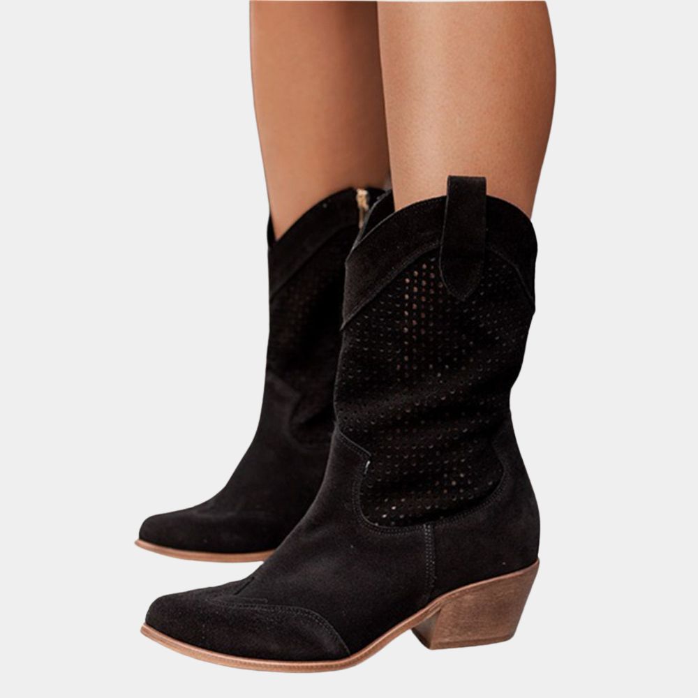 Women's Orthopedic Perforated Cowboy Boots