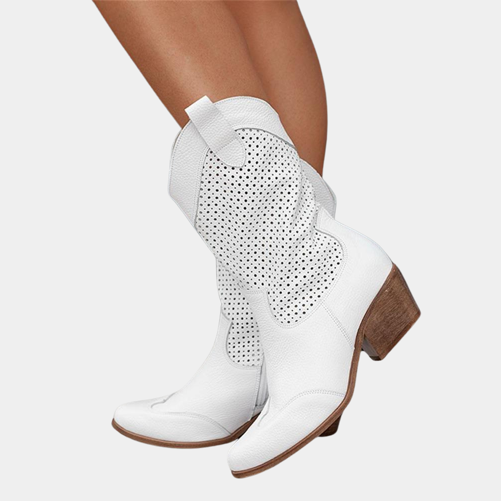 Women's Orthopedic Perforated Cowboy Boots