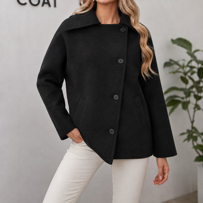 Women's Oversized Cocoon Coat with Notch Collar