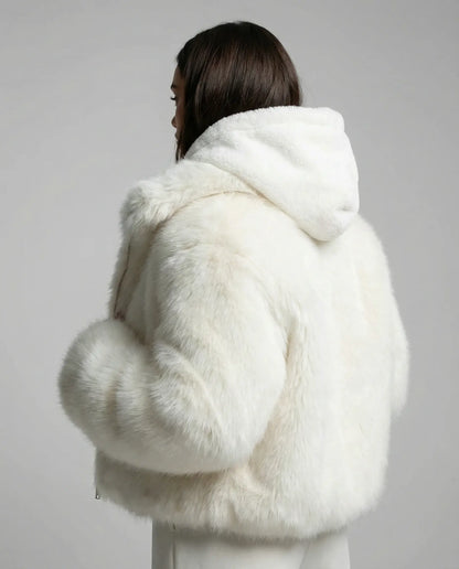 Women’s Oversized Faux Fur Jacket with Hood