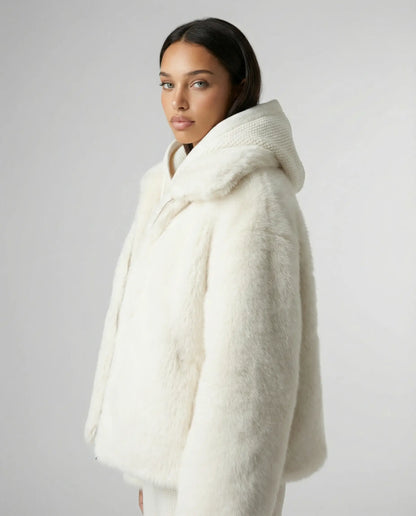 Women’s Oversized Faux Fur Jacket with Hood