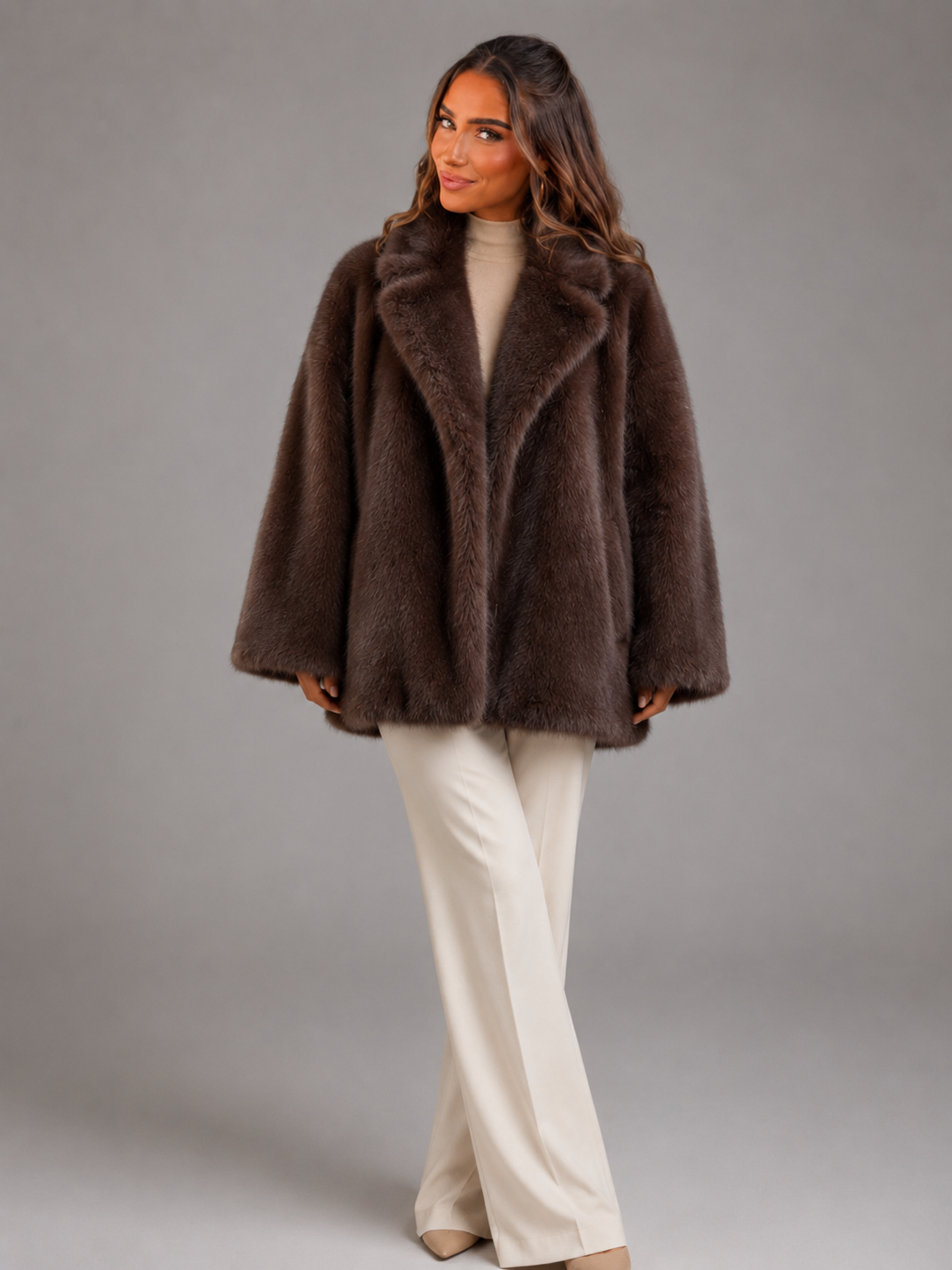 Women's Oversized Faux Fur Plush Jacket